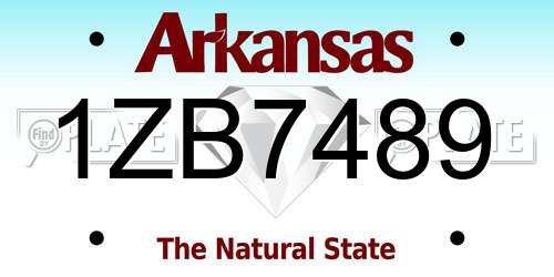 1ZB7489 Arkansas License Plate