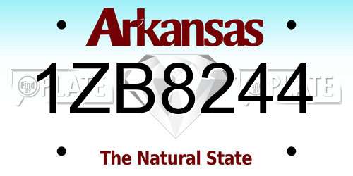 1ZB8244 Arkansas License Plate