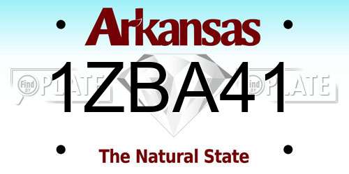 1ZBA41 Arkansas License Plate