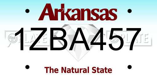 1ZBA457 Arkansas License Plate