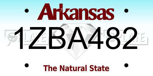 1ZBA482 Arkansas License Plate