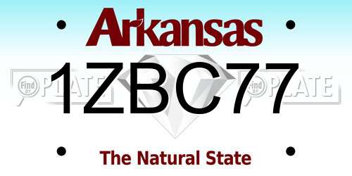 1ZBC77 Arkansas License Plate