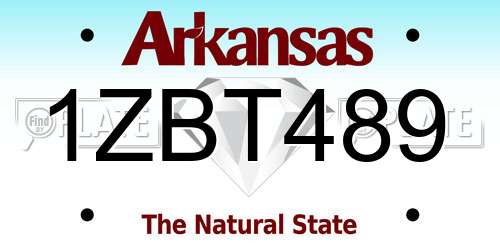 1ZBT489 Arkansas License Plate