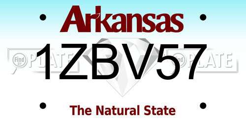 1ZBV57 Arkansas License Plate