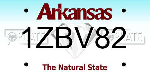 1ZBV82 Arkansas License Plate