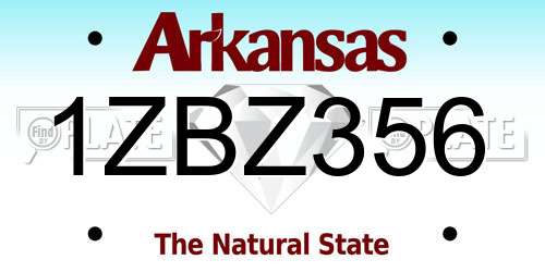 1ZBZ356 Arkansas License Plate
