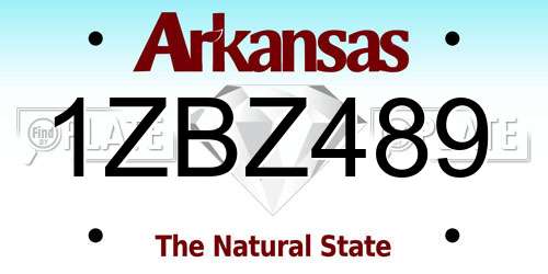 1ZBZ489 Arkansas License Plate