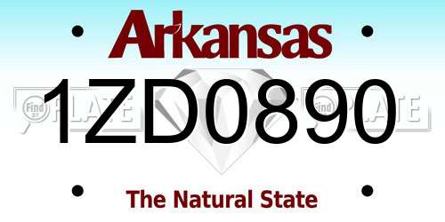 1ZD0890 Arkansas License Plate