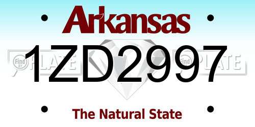 1ZD2997 Arkansas License Plate
