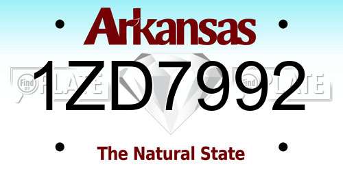1ZD7992 Arkansas License Plate