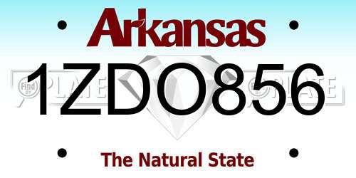 1ZDO856 Arkansas License Plate