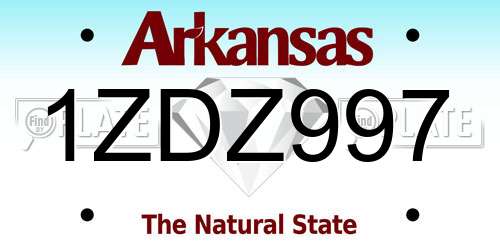 1ZDZ997 Arkansas License Plate