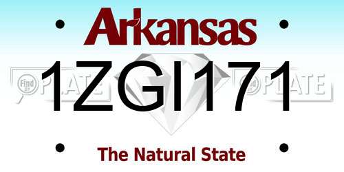 1ZGI171 Arkansas License Plate