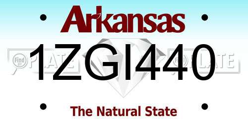 1ZGI440 Arkansas License Plate