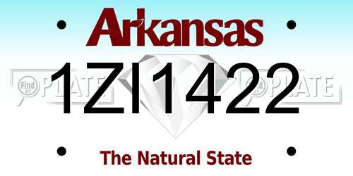 1ZI1422 Arkansas License Plate