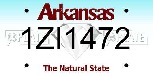 1ZI1472 Arkansas License Plate