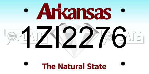1ZI2276 Arkansas License Plate