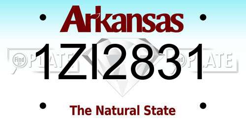 1ZI2831 Arkansas License Plate