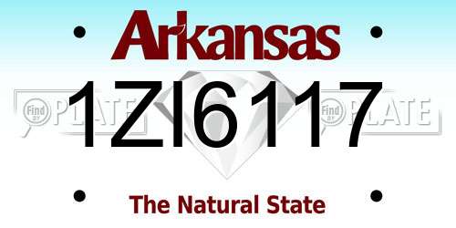 1ZI6117 Arkansas License Plate
