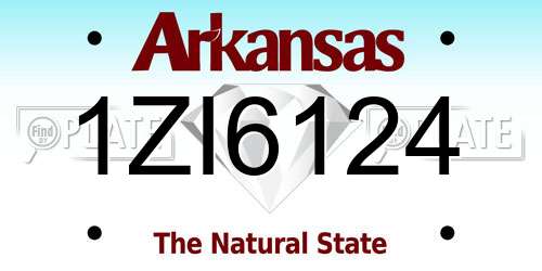 1ZI6124 Arkansas License Plate