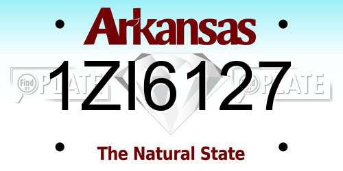 1ZI6127 Arkansas License Plate