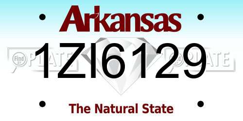 1ZI6129 Arkansas License Plate