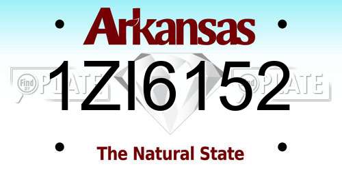 1ZI6152 Arkansas License Plate