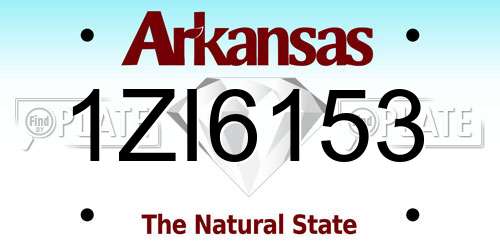 1ZI6153 Arkansas License Plate