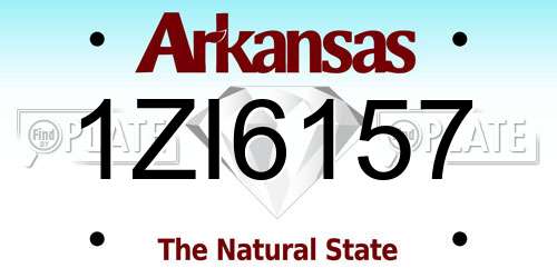 1ZI6157 Arkansas License Plate