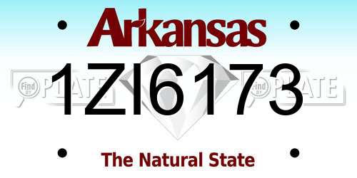 1ZI6173 Arkansas License Plate