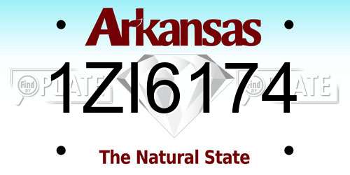 1ZI6174 Arkansas License Plate