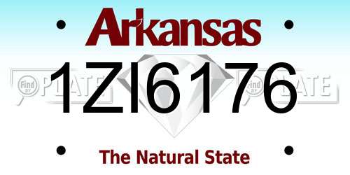 1ZI6176 Arkansas License Plate