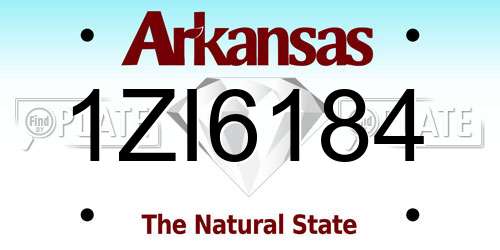1ZI6184 Arkansas License Plate