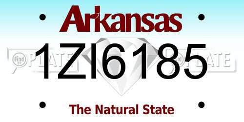 1ZI6185 Arkansas License Plate