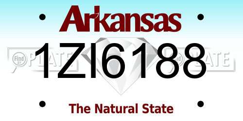 1ZI6188 Arkansas License Plate