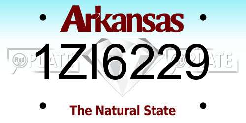 1ZI6229 Arkansas License Plate