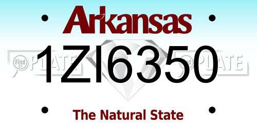 1ZI6350 Arkansas License Plate