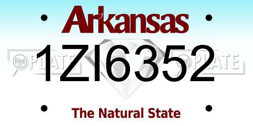 1ZI6352 Arkansas License Plate