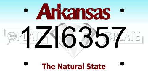 1ZI6357 Arkansas License Plate