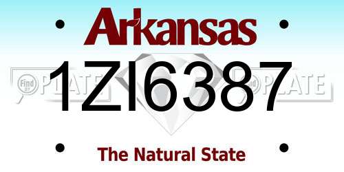 1ZI6387 Arkansas License Plate