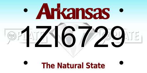 1ZI6729 Arkansas License Plate