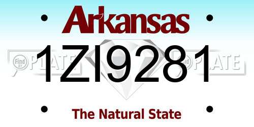 1ZI9281 Arkansas License Plate