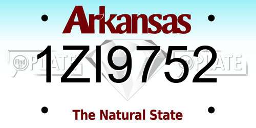1ZI9752 Arkansas License Plate