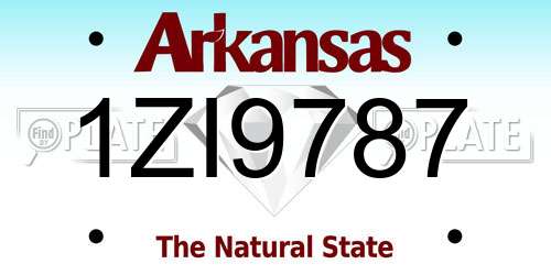 1ZI9787 Arkansas License Plate