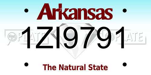 1ZI9791 Arkansas License Plate