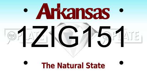 1ZIG151 Arkansas License Plate