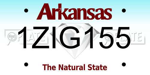 1ZIG155 Arkansas License Plate