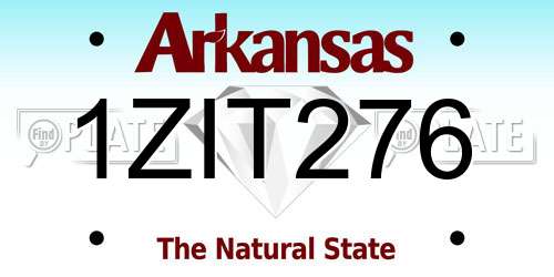 1ZIT276 Arkansas License Plate