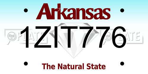 1ZIT776 Arkansas License Plate