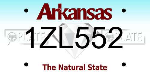 1ZL552 Arkansas License Plate